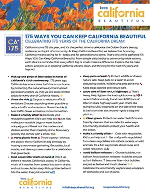 KCB 175 Ways to Keep California Beautiful