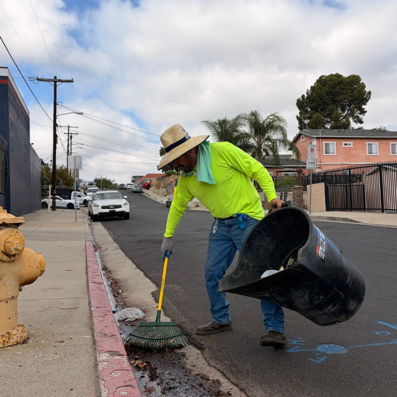 Volunteer Cleaning Trash